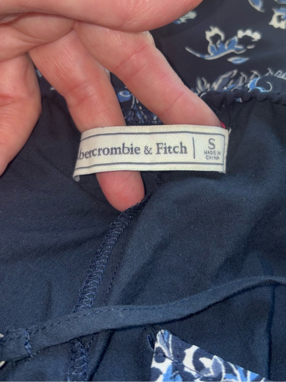 Abercrombie & Fitch Navy Paisley Slip Dress Small 90s Inspired Cami Mini Dress - Picture 4 of 5